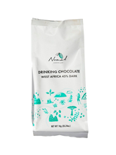Load image into Gallery viewer, Nomad Drinking Chocolate West Africa 45% Dark,1kg bag front label.