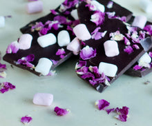 Load image into Gallery viewer, Rose Petals &amp; Marshmallows Dark Chocolate Bark
