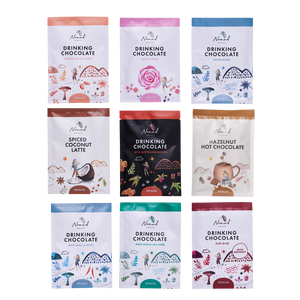 Nomad Chocolate Mini Taste Pack The Try them all bundle, set of 9 minis each 40g. West Africa 45% Dark, Bondi Blend, Dominican 55% Dark, Ruby Bliss with spices and beetroot, Ancient Maya with Spices and Chilli, With Rose, Australian Natives, Spiced Coconut Latte and Hazelnut Hot Chocolate Vegan, Dairy Free and Gluten Free.