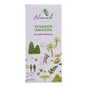Nomad Chocolate Ecuador Amazon 65% Dark Chocolate Bar, Vegan, Dairy and Gluten Free
