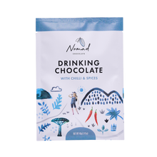 Load image into Gallery viewer, Nomad hot chocolate with chilli and spices 40g, Organic and vegan drinking chocolate with Dominican cacao, chilli, cinnamon, nutmeg, clove and ginger