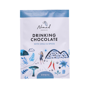 Nomad hot chocolate with chilli and spices 40g, Organic and vegan drinking chocolate with Dominican cacao, chilli, cinnamon, nutmeg, clove and ginger