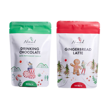 Load image into Gallery viewer, Image of Nomad Chocolate peppermint candy and gingerbread latte 200g