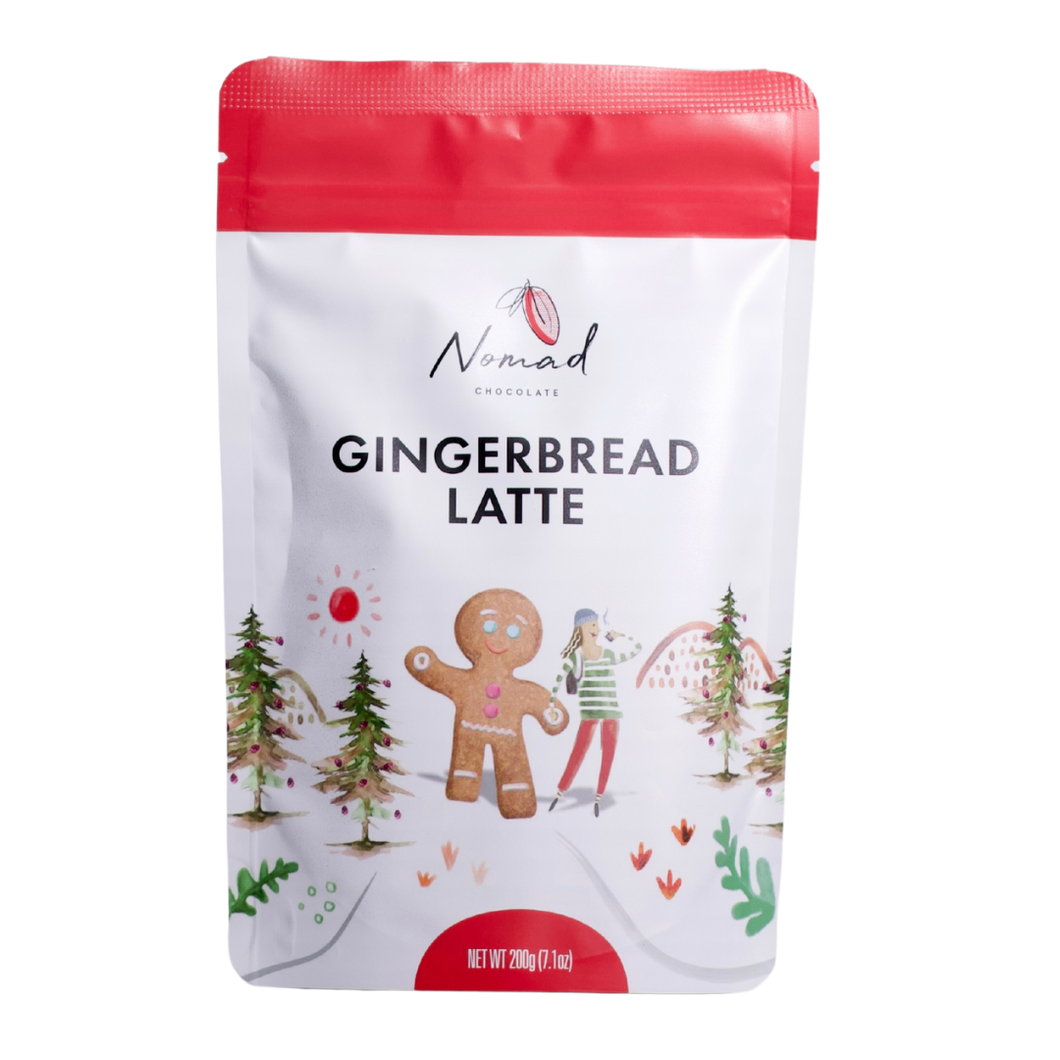 Nomad Chocolate Gingerbread Latte gluten free all natural products, coconut milk powder and spices